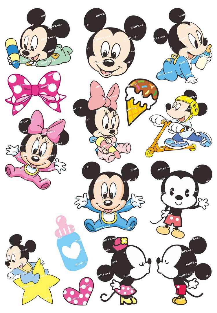 小号f0097-01米奇妙妙屋mickey迪士尼卡通动漫笔记本旅行箱贴纸