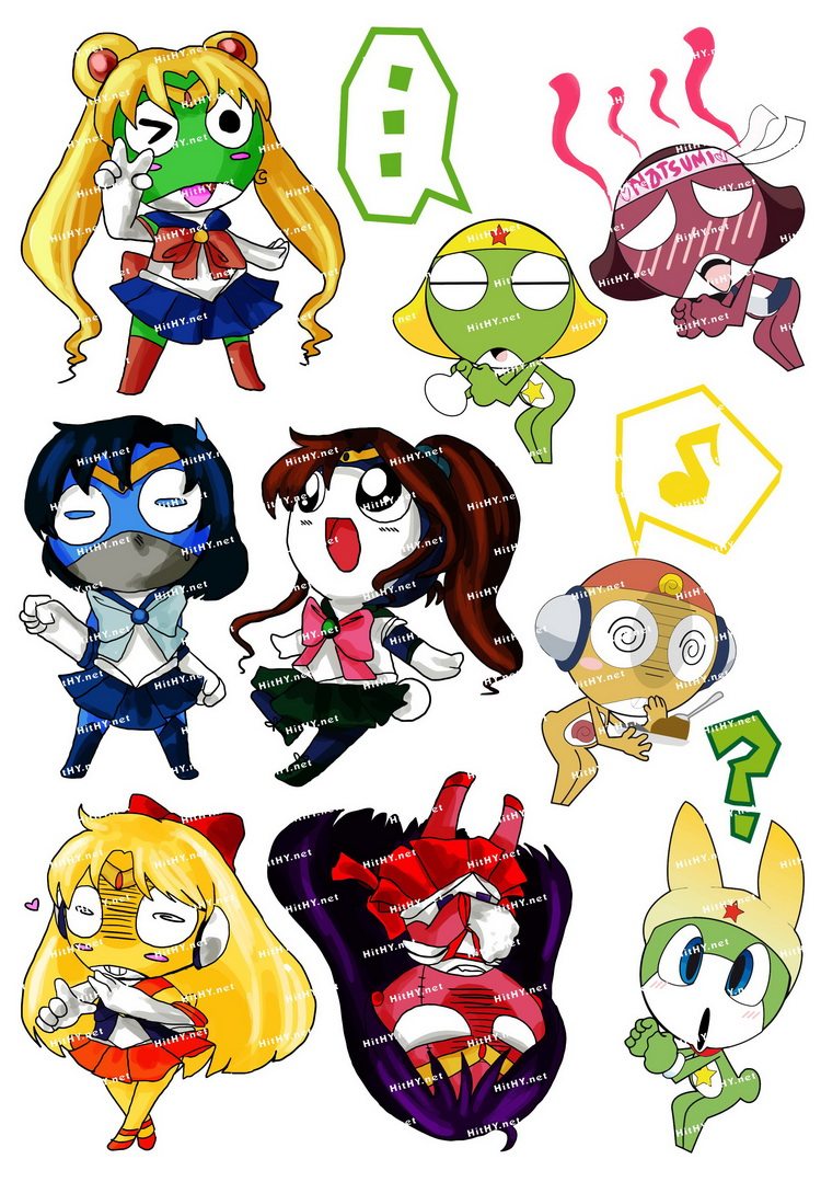 大号f0231-05keroro军曹卡通动漫笔记本电脑旅行拉杆箱贴纸防水