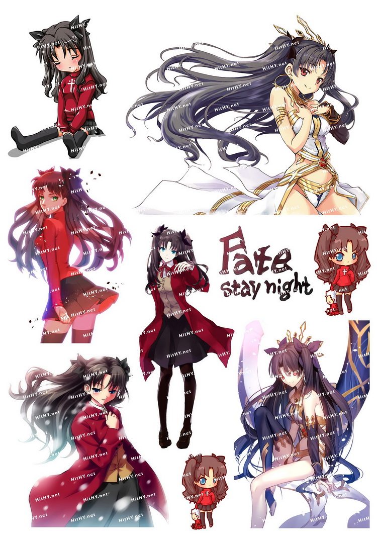 小号f0278-01fate stay night远坂凛动漫电脑手机旅行拉杆箱贴纸