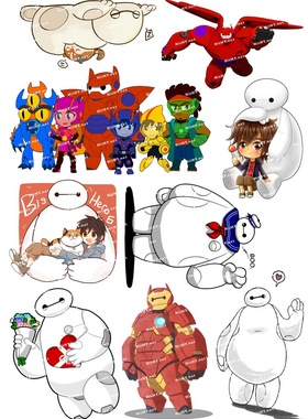 中号F0025-04大白超能陆战队Big Hero6 卡通动漫迪士尼旅行箱贴纸