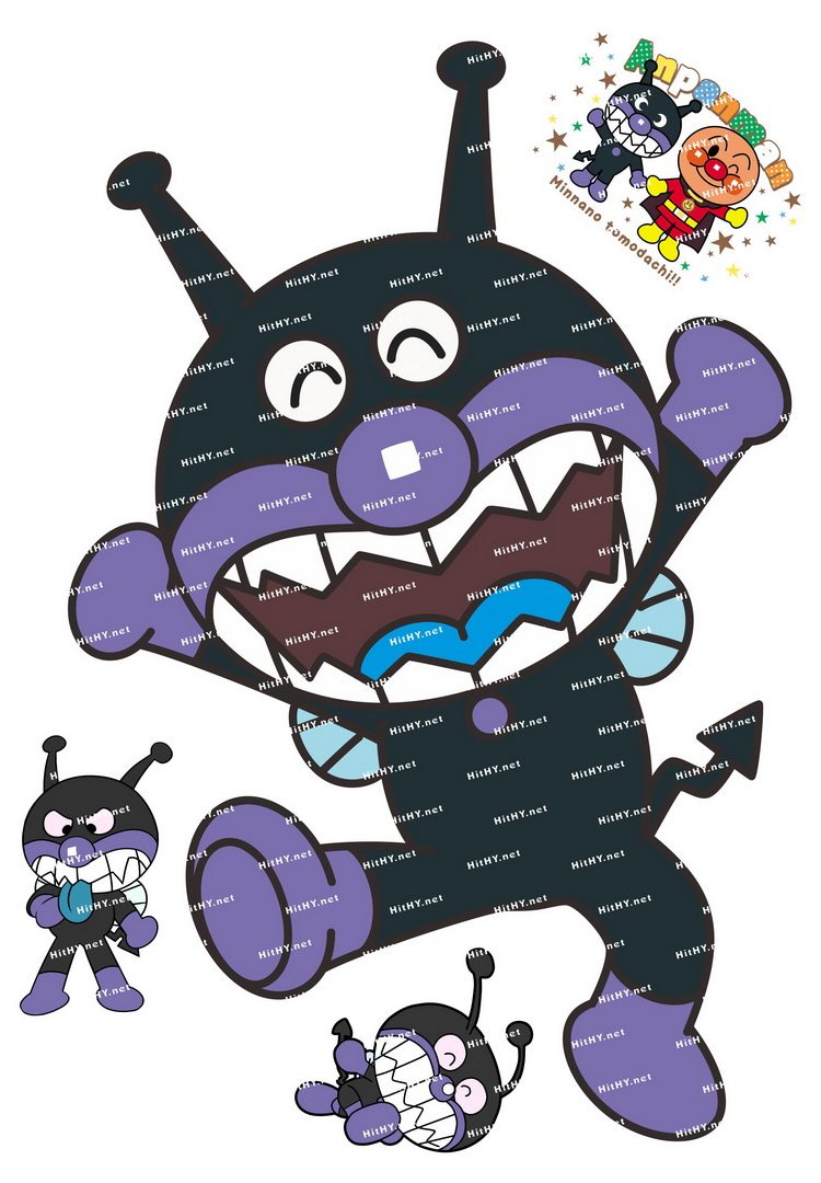 大号f0217-06面包超人细菌小子卡通笔记本电脑旅行拉杆箱贴纸防水