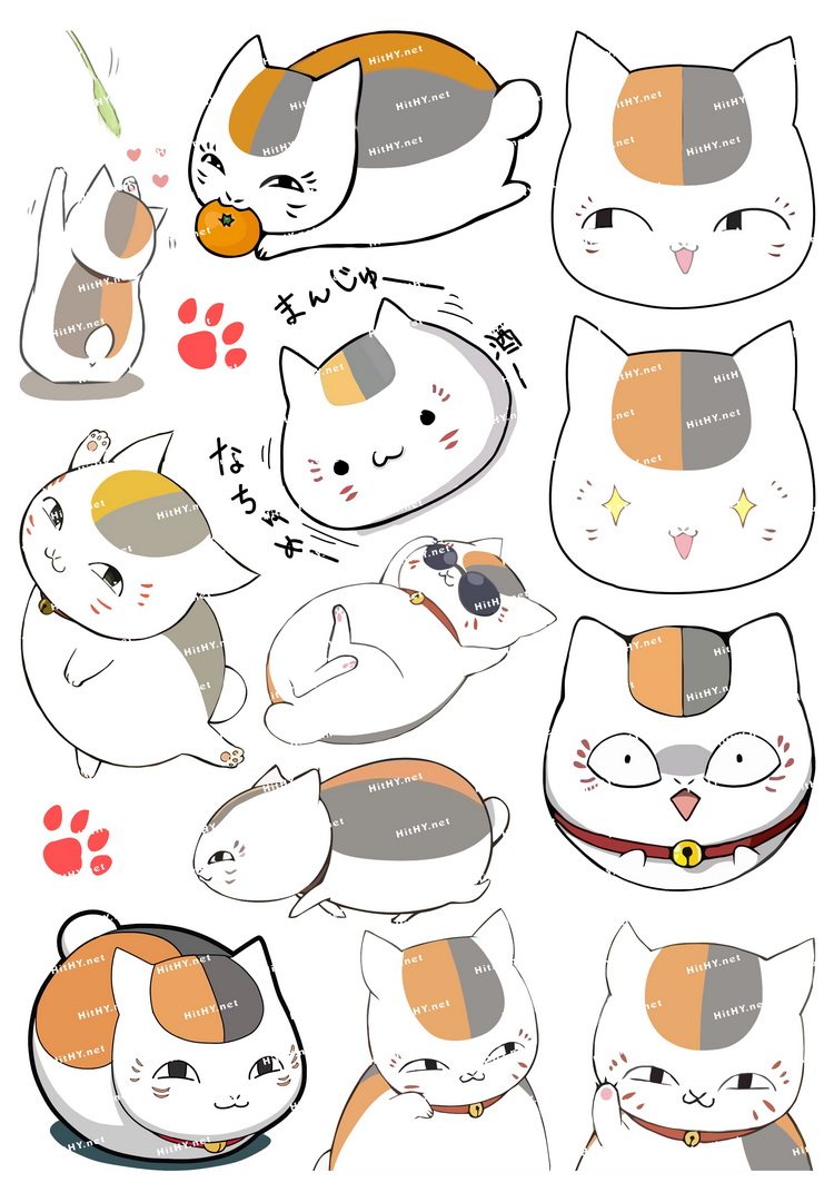 中号f0197-01夏目友人帐猫咪老师卡通动漫死飞旅行拉杆箱贴纸防水