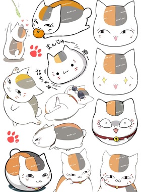 中号F0197-01夏目友人帐猫咪老师卡通动漫死飞旅行拉杆箱贴纸防水