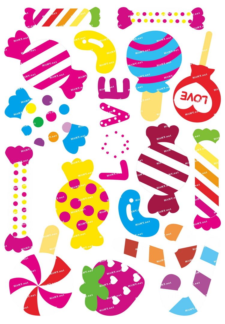 小号F0164-01可爱波板糖-可爱萌 笔记本电脑手机死飞旅行箱贴纸