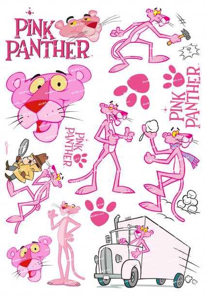 中号f0069-01粉红豹pink panther卡通可爱萌笔记本电脑旅行箱贴纸