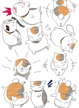 中号F0197-05夏目友人帐猫咪老师卡通动漫死飞旅行拉杆箱贴纸防水