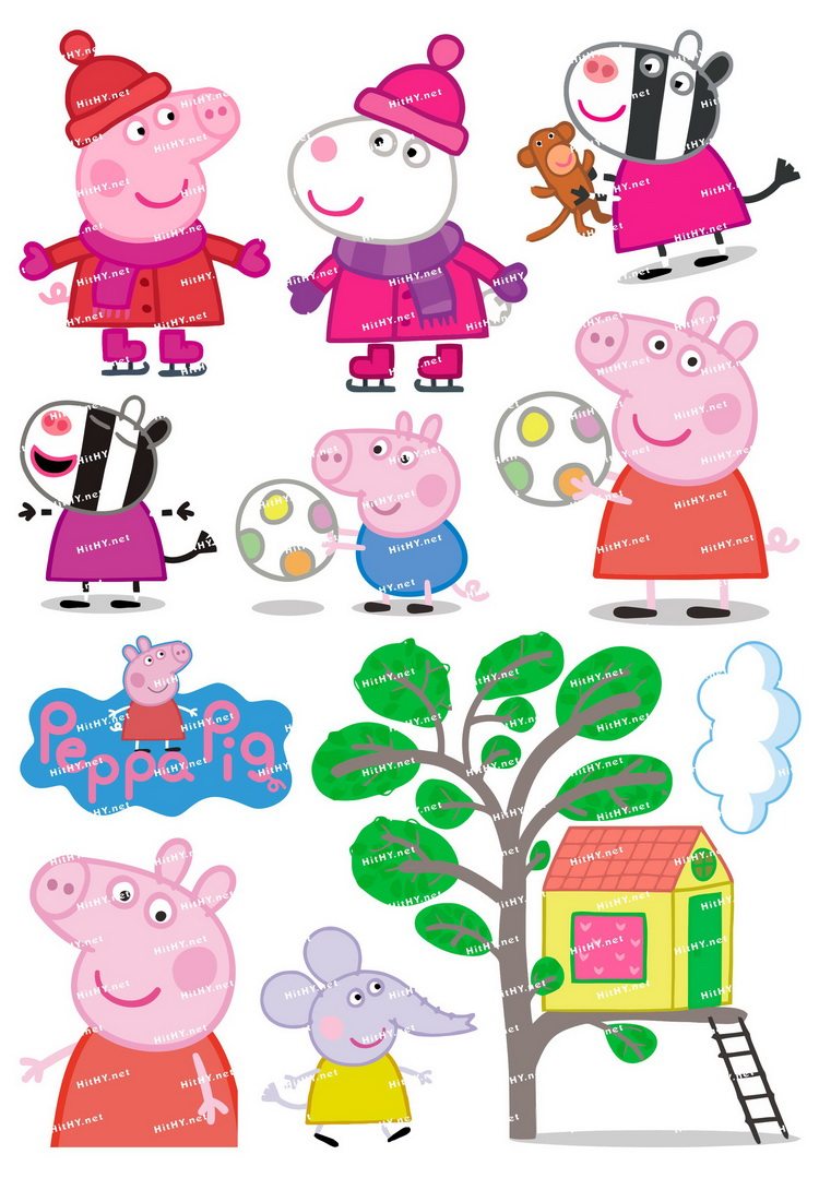 小号f0264-04小猪卡通动漫笔记本电脑手机旅行拉杆箱贴纸防水