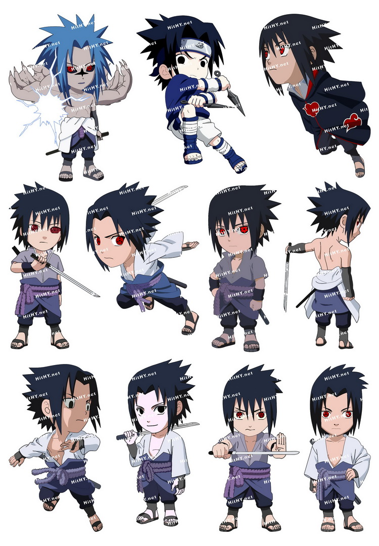 中号F0077-02火影忍者NARUTO宇智波佐助卡通动漫笔记本旅行箱贴纸