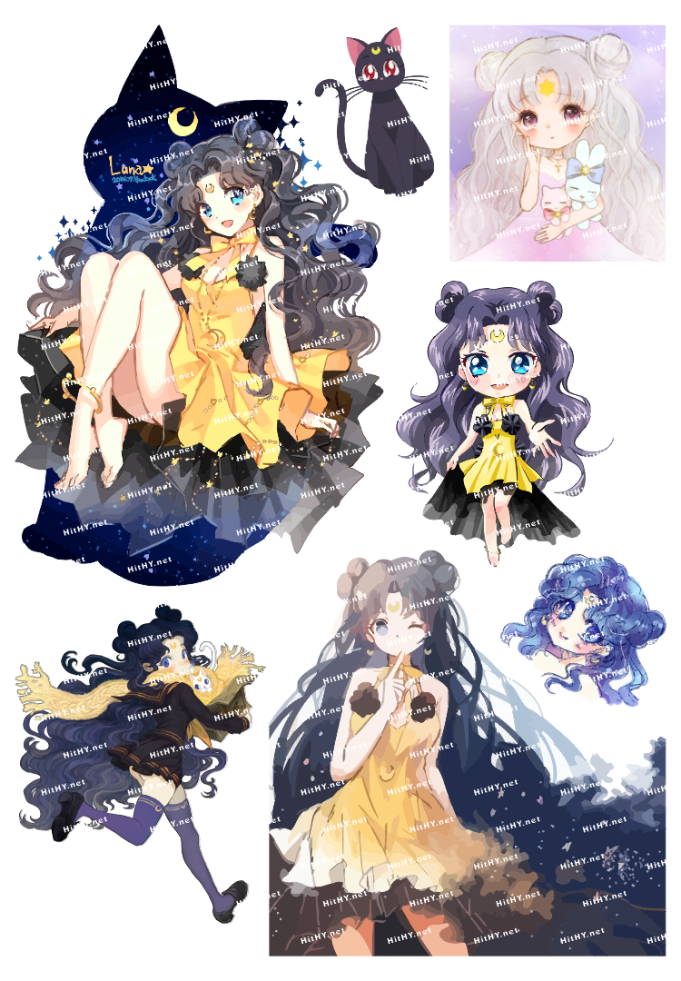 大号f0110-13美少女战士露娜卡通动漫笔记本电脑手机旅行箱贴纸