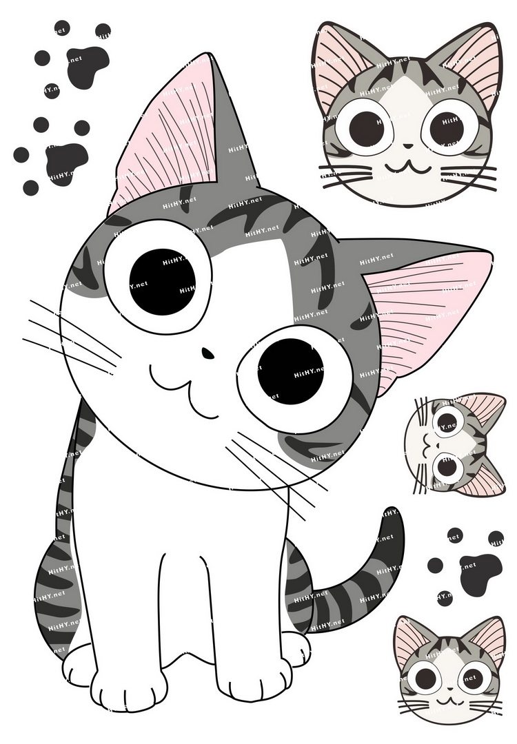 大号f0240-02甜甜起司私房猫卡通动漫笔记本电脑旅行拉杆箱贴纸