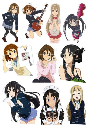 中号F0223-06轻音少女卡通动漫笔记本死飞结它旅行拉杆箱贴纸防水