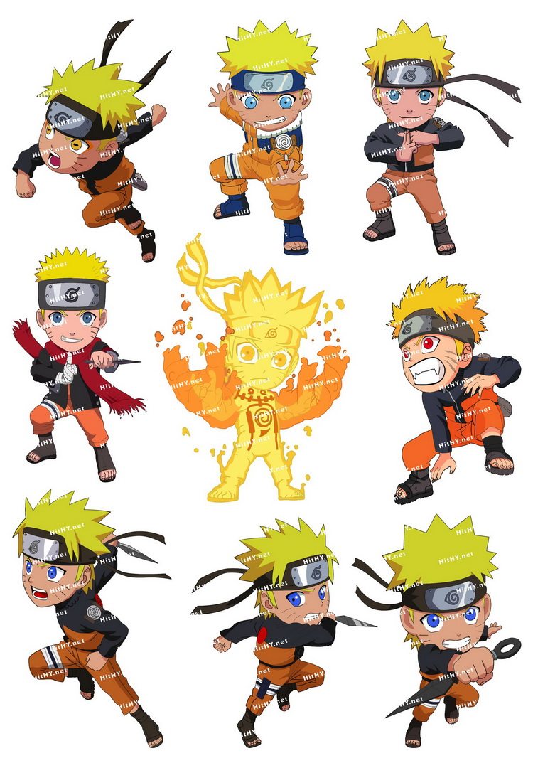 中号f0077-03火影忍者naruto鸣人 卡通动漫笔记本电脑旅行箱贴纸