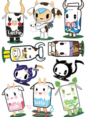 中号F0057-05 tokidoki TKDK潮流服装潮牌笔记本旅行箱贴纸防水