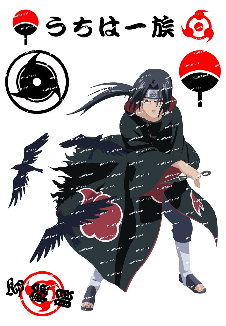 中号f0176-02火影忍者宇智波鼬卡通动漫笔记本电脑汽车旅行箱贴纸