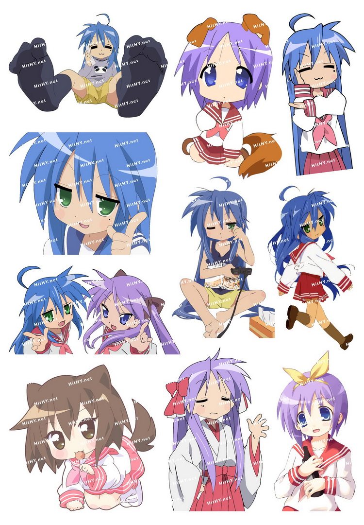 小号f0221-02幸运星动漫笔记本电脑死飞结它旅行拉杆箱贴纸防水