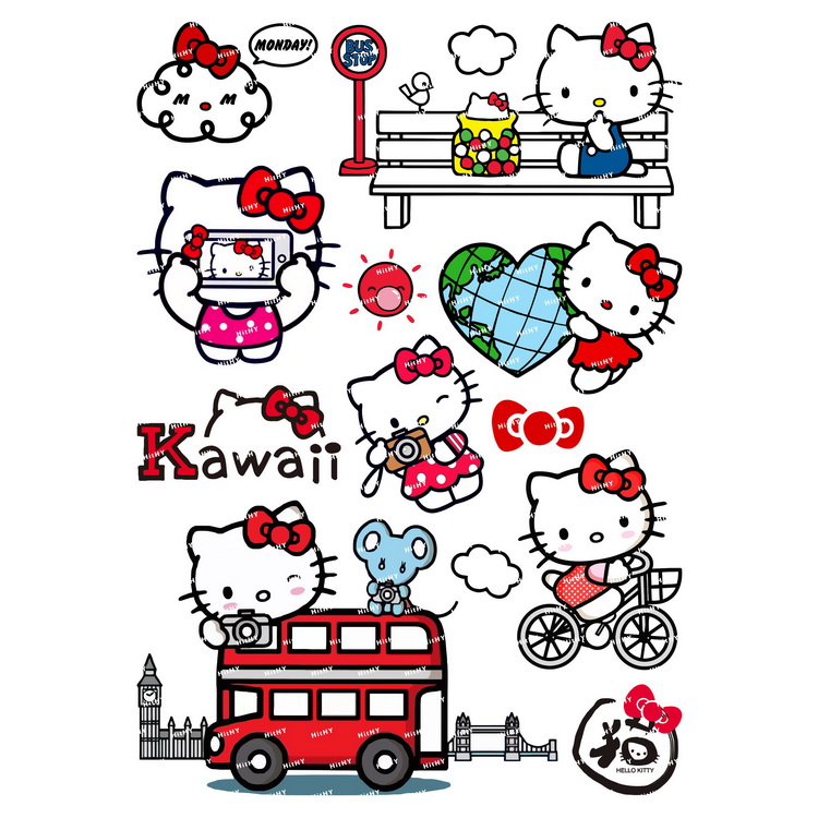 大号F0290-01hello kitty凯蒂猫卡通电脑手机结它旅行拉杆箱贴纸