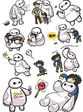 中号F0025-05大白超能陆战队Big Hero6 卡通动漫迪士尼旅行箱贴纸