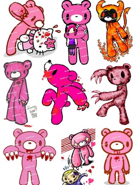 小号F0079-01暴力熊 Gloomy-潮牌贴纸 笔记本电脑死飞旅行箱贴纸