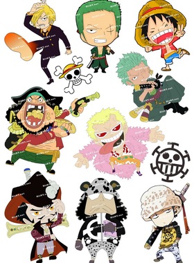 小号F0017-04海贼王Q版卡通动漫笔记本滑板旅行拉杆箱贴纸防水