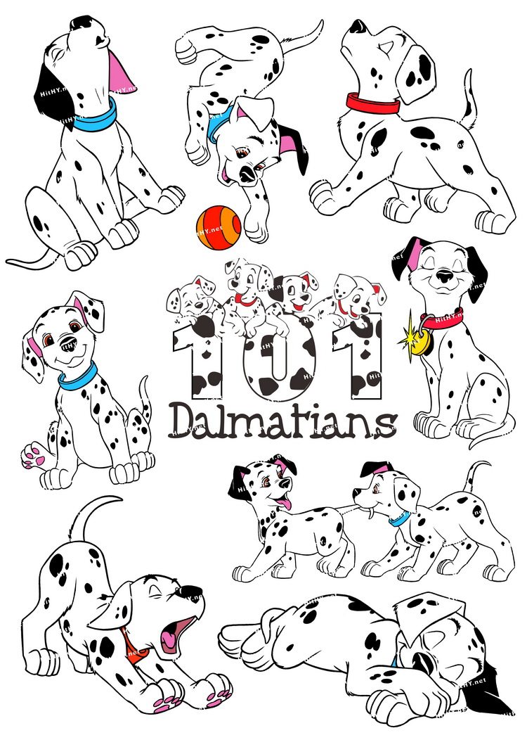 大号f0149-01 101斑点狗-卡通动漫 笔记本电脑手机汽车旅行箱贴纸