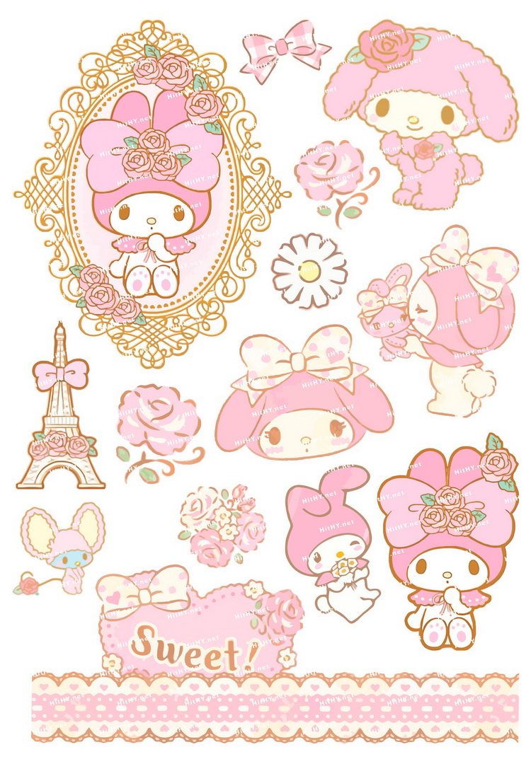 大号F0184-10美乐蒂my melody卡通动漫电脑旅行拉杆箱贴纸防水,3C数码配件,笔记本个性小贴纸,淘宝优惠券,粉丝福利购,淘宝优惠卷