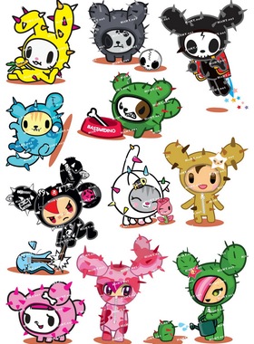 小号F0057-07 tokidoki TKDK潮流服装潮牌笔记本旅行箱贴纸防水