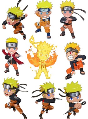 小号F0077-03火影忍者NARUTO鸣人 卡通动漫笔记本电脑旅行箱贴纸