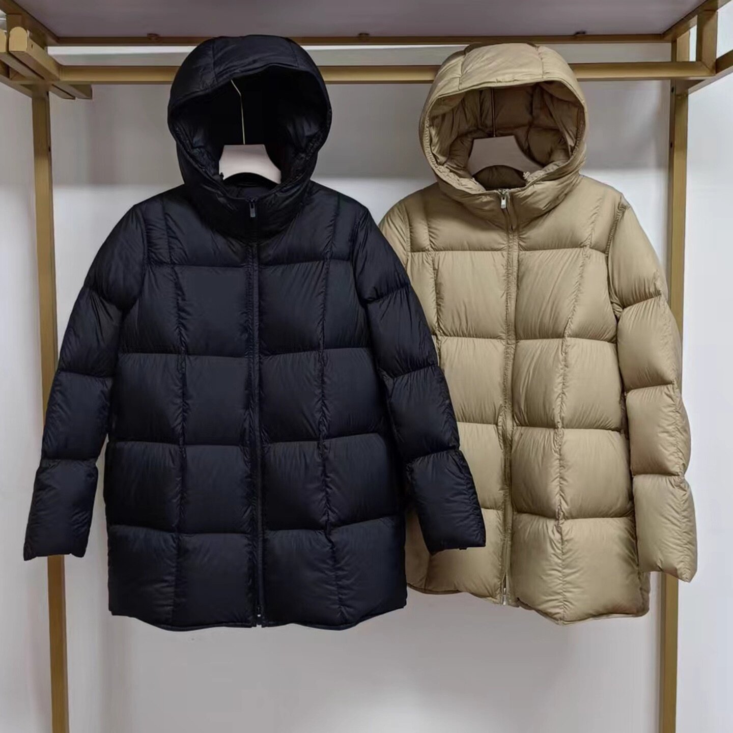 2026大码冬季新款经典百搭豆腐块羽绒服女中长款宽松显瘦