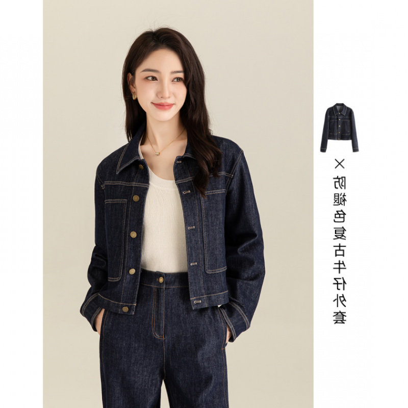防褪色显瘦短款牛仔外套