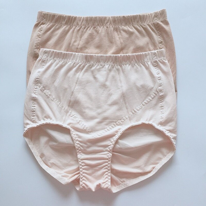 康妮雅家居服睡衣纯色棉+莱卡收腹提臂高腰三角平角打底女款内裤