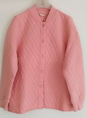 康妮雅家居服睡衣真空薄夹棉开胸立领单件女上衣62406可外穿秋冬