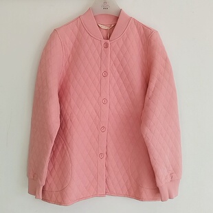 康妮雅家居服睡衣真空薄夹棉开胸立领单件女上衣62406可外穿秋冬