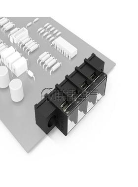 LW2MR-9.5 Elinker 带安装孔 带盖弯针黑色栅栏式端子 电源端子