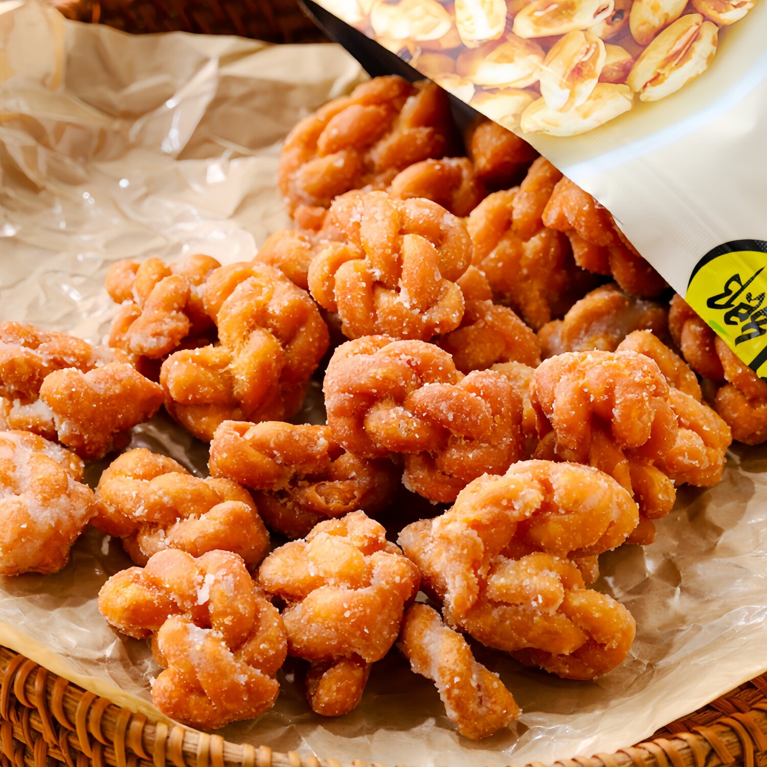 台湾特色零食明奇台竹乡一口小麻花黑糖/榴莲椰奶味休闲茶点零食