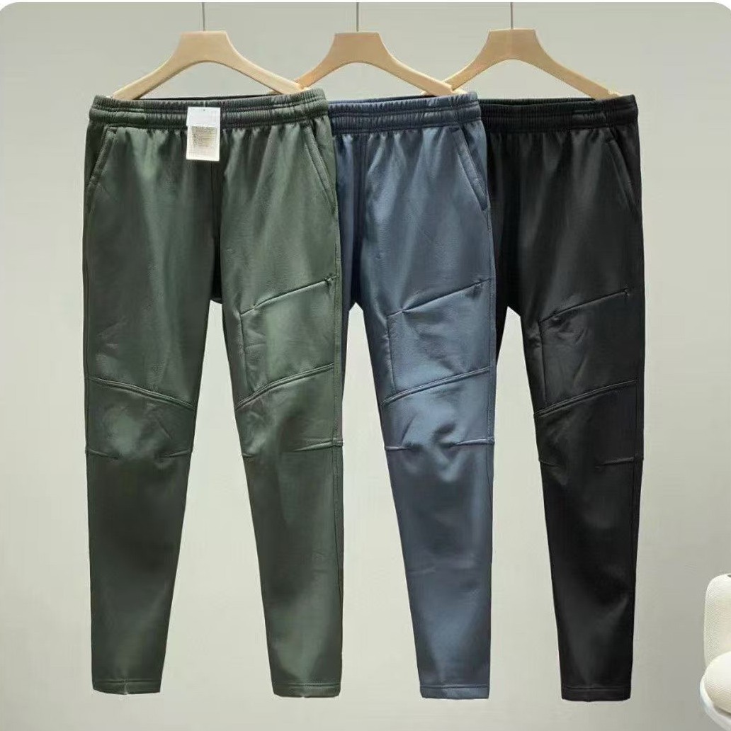 2025年秋冬新款男士防风防水加绒户外登山骑行冲锋裤松紧腰休闲裤