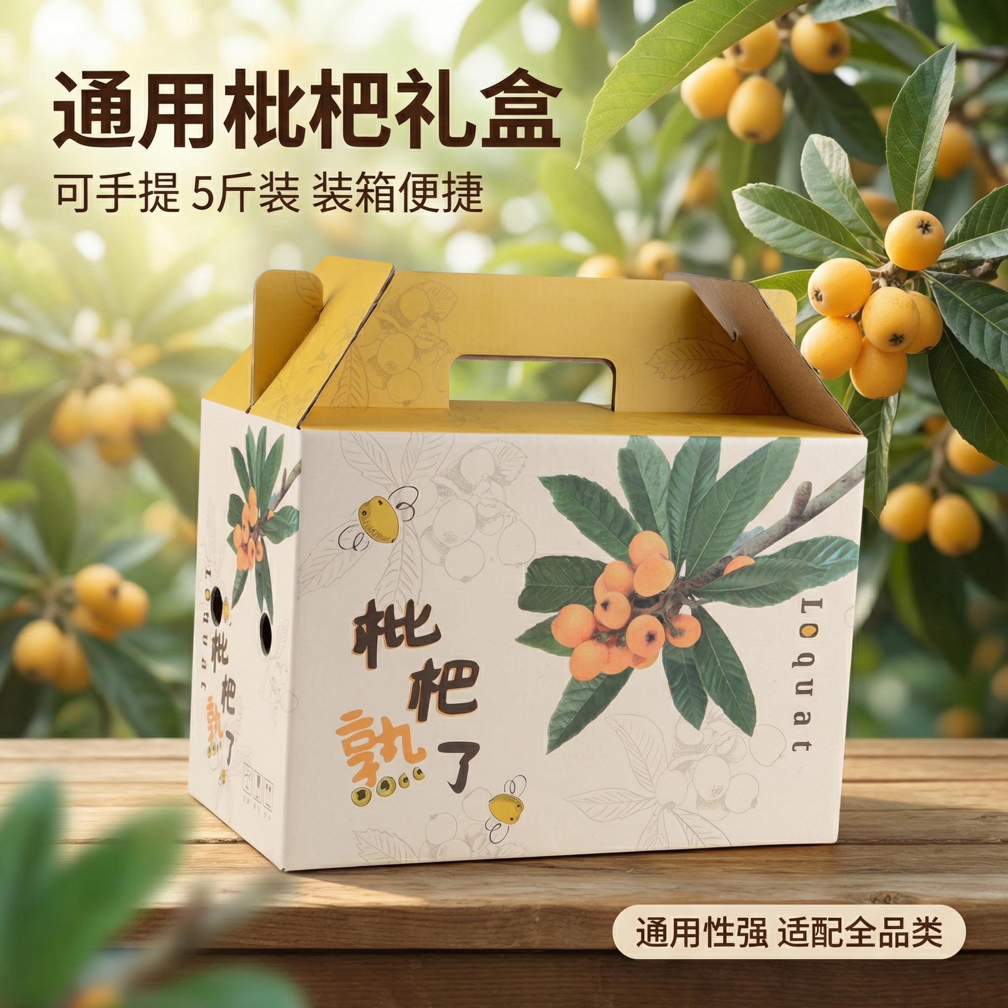 通用枇杷手提礼盒5斤装现货直销图片