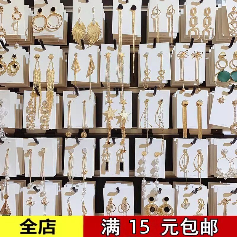 ins简约百搭设计感气质耳饰耳环 女长款珍珠流苏耳坠耳饰纯银针图片
