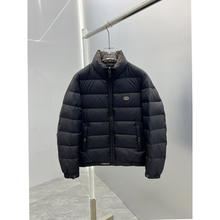 男士 欧洲站高端潮牌欧货2025冬季 印花立领修身 个性 羽绒服外套 厚款