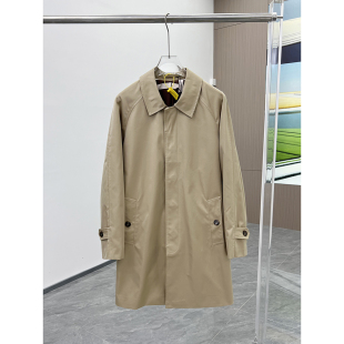 高端潮牌欧货2025春秋新款欧洲站时尚潮流卡其色中长款风衣外套男