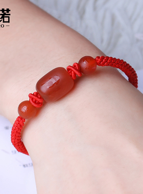 六字真言玛瑙转运珠手绳男女饰品