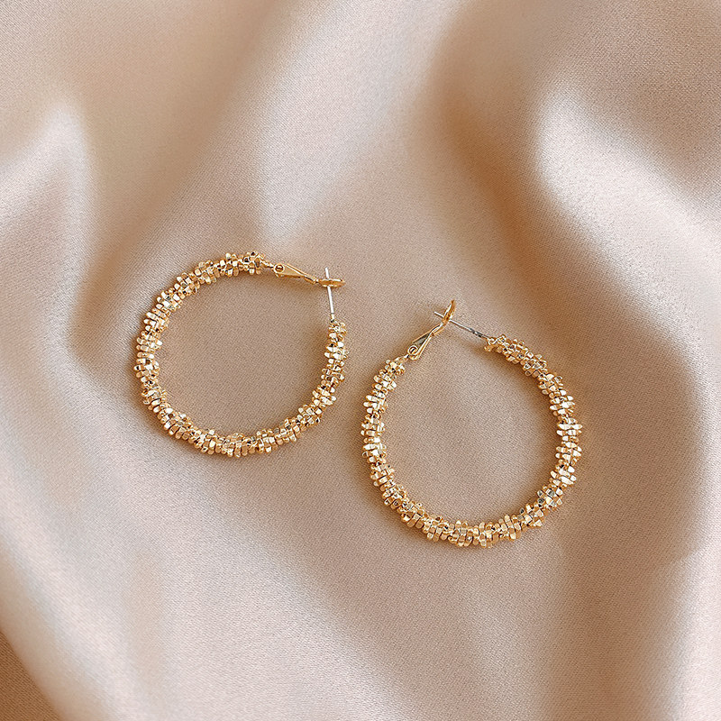 CARING KOKO 2021 NEW TRENDY HOOP EARRINGS WOMENS PERSONALITY EXAGGERATED FASHION STUD SIMPLE EARRINGS