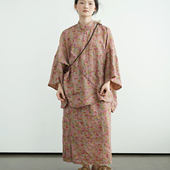 2025原创中式 半裙 立领碎花文艺衬衫 浪漫宽袖 古风斜襟纯苎麻套装