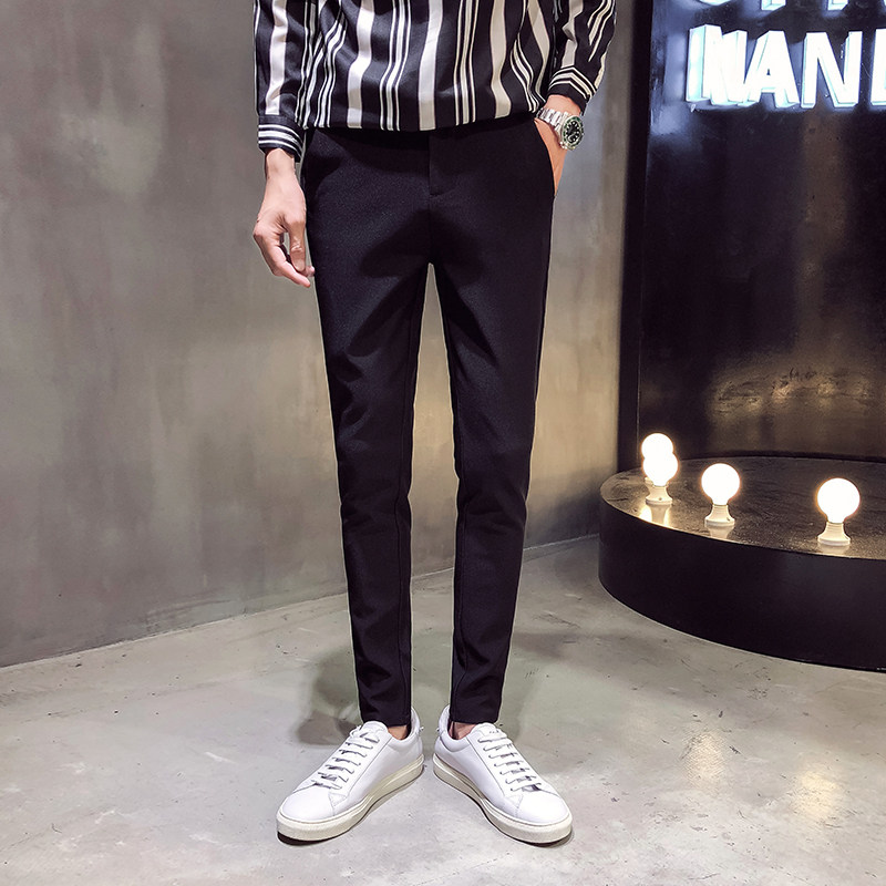 九分男裤休闲长裤修身潮流百搭小脚裤韩版西裤裤子男士秋冬季裤子