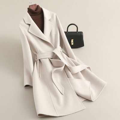 2024 Autumn/Winter Mid length Double sided Women's Coat