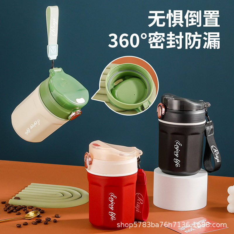 Pop up stainless steel insulated cup, simple water cup保温杯