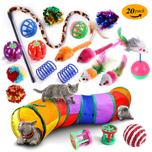 Pet Cat Toy Set, Teasing Stick, Interactive Sound Toy