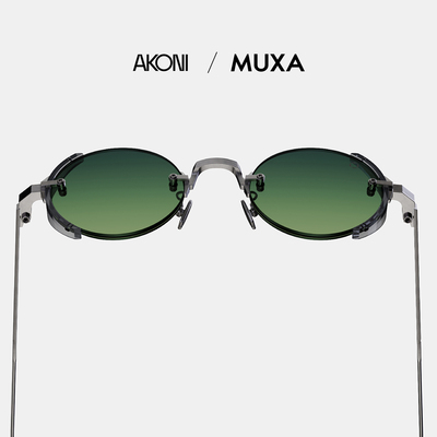复古侧遮罩美学潮流圆墨镜Akoni