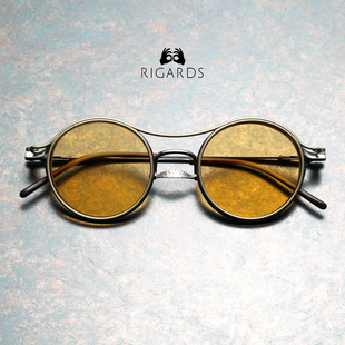 RIGARDS RG2000TVA 925银一山鼻托磁吸夹片圆框近视眼镜架 目下