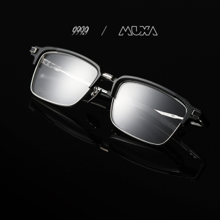 男女复古眼镜框架 999.9 end系列钛金属 high S07TH 日本手作眼镜