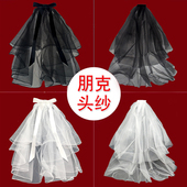 头饰长短款 黑色头纱女个性 朋克求婚领证登记新娘拍照道具神器新款